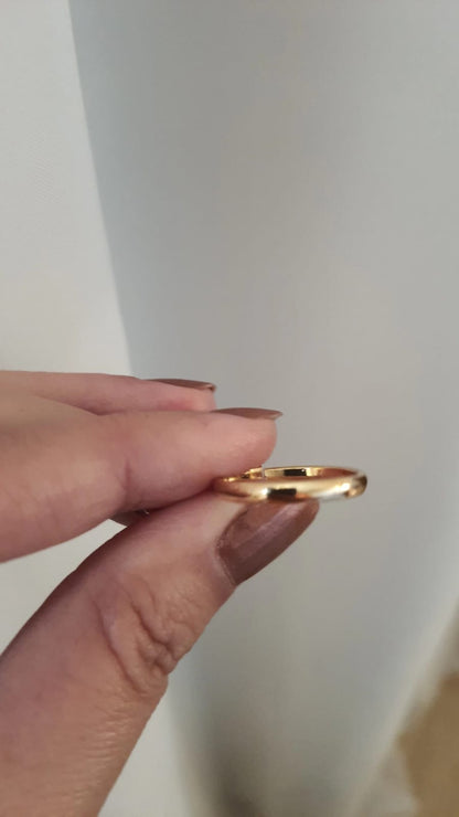 Anel liso no banho ouro
